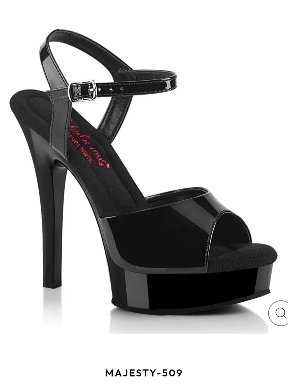 MAJESTY-509 Women's Black Patent Platform Heel Sandals